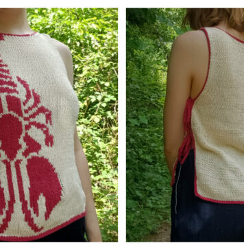 Lobster Top Star Free Knitting Pattern