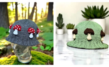 Mushroom Bucket Hat Free Knitting Pattern