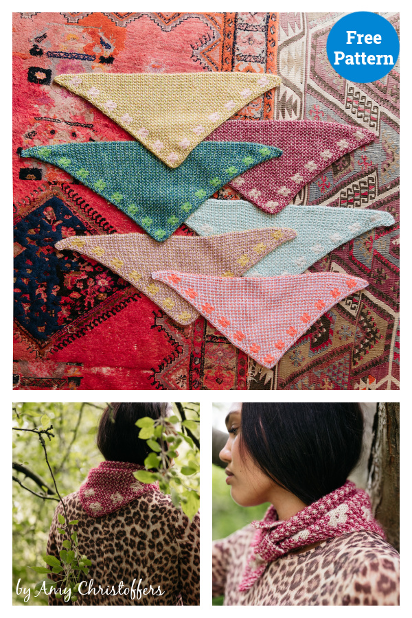 Pressed Flowers Kerchief Free Knitting Pattern