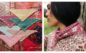 Pressed Flowers Kerchief Free Knitting Pattern