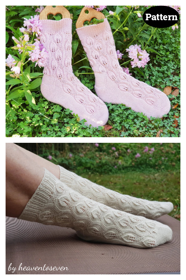 Toe Up Leaf Twine Socks Knitting Pattern