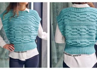 Cabled Comfort Vest Free Knitting Pattern