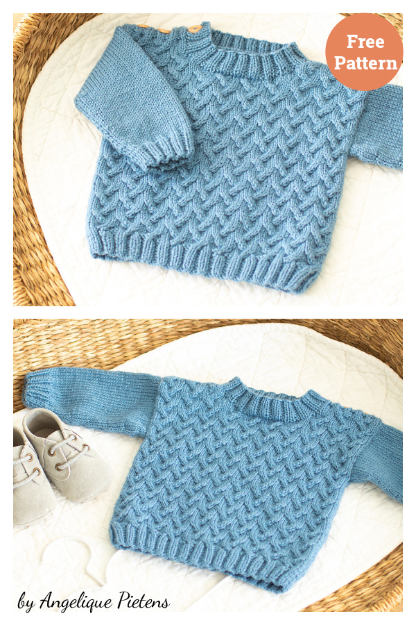 Cuddly Cable Baby Sweater Free Knitting Pattern