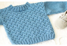 Cuddly Cable Baby Sweater Free Knitting Pattern