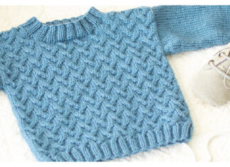 Cuddly Cable Baby Sweater Free Knitting Pattern