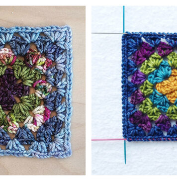 Granny Square Free Knitting Pattern and Video Tutorial