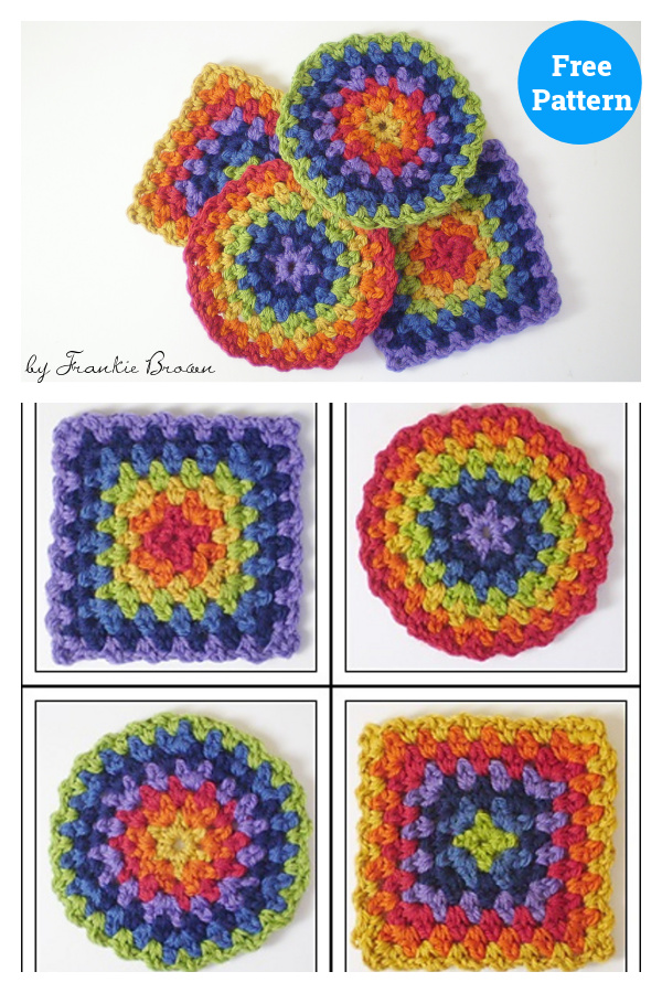 Granny Square and Circle Free Knitting Pattern