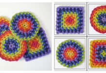 Granny Square and Circle Free Knitting Pattern