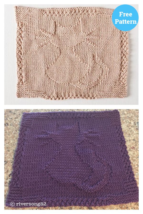 Kitten Kaboodle Dishcloth Free Knitting Pattern