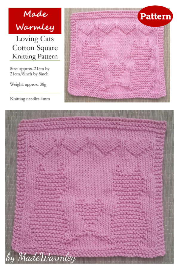 Loving Cats Versatile Square Knitting Pattern