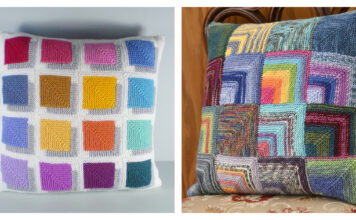 Mitered Squares Pillow Cover Free Knitting Patterns