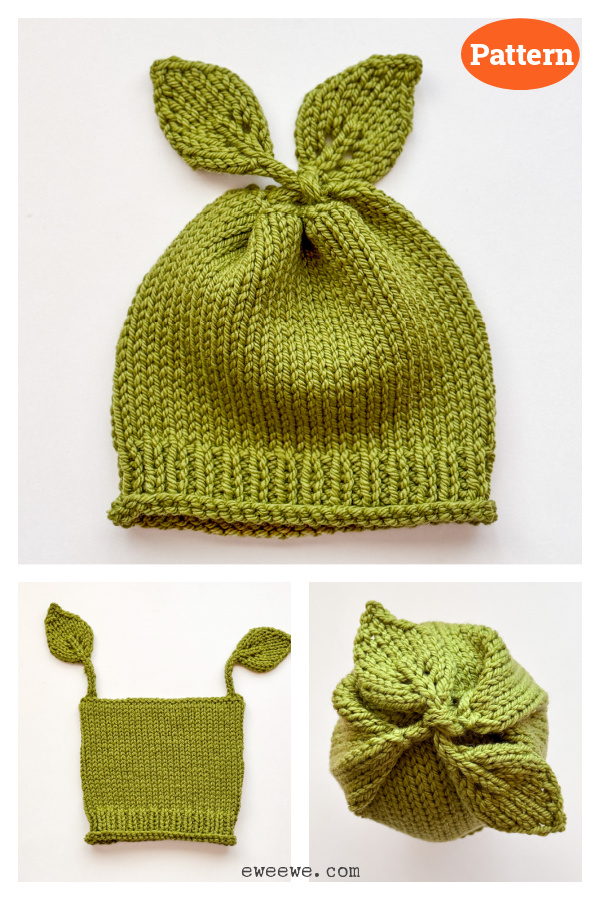 Petal and Leaf Hat Knitting Pattern