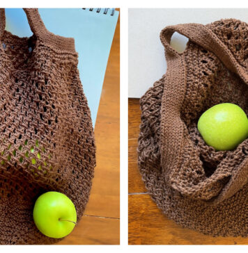 Pine Cone Carrier Bag Knitting Pattern