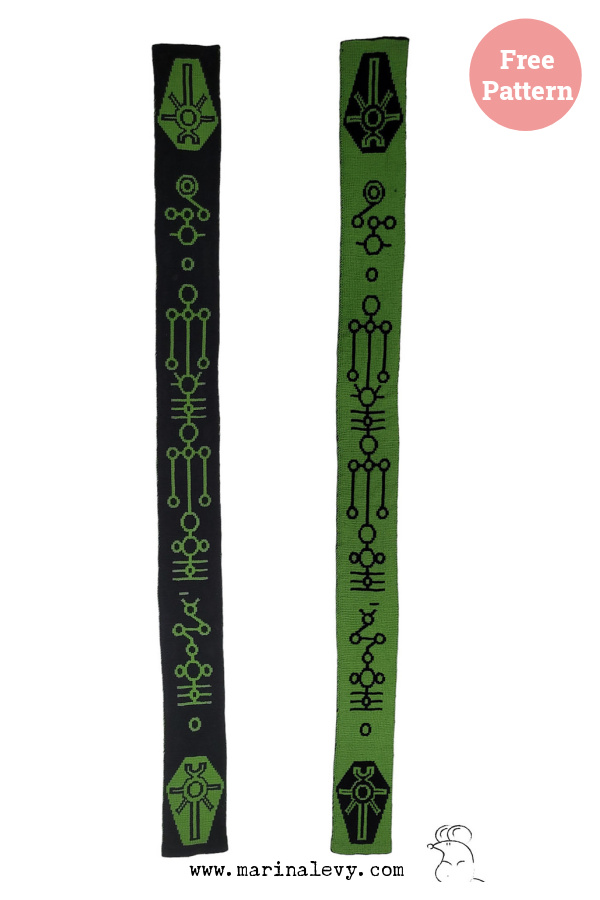 Warhammer Necrons DK Scarf Free Knitting Pattern