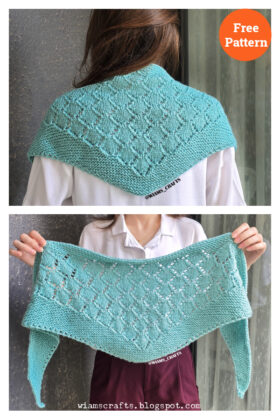Aqua Drift Shawlette Free Knitting Pattern