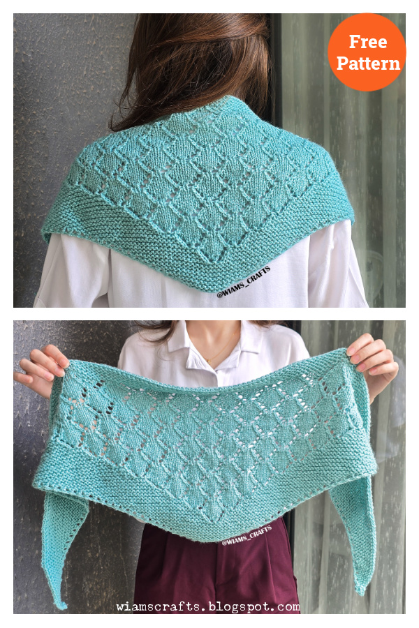 Aqua Drift Shawlette Free Knitting Pattern