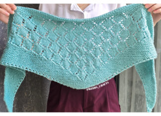 Aqua Drift Shawlette Free Knitting Pattern