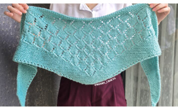 Aqua Drift Shawlette Free Knitting Pattern