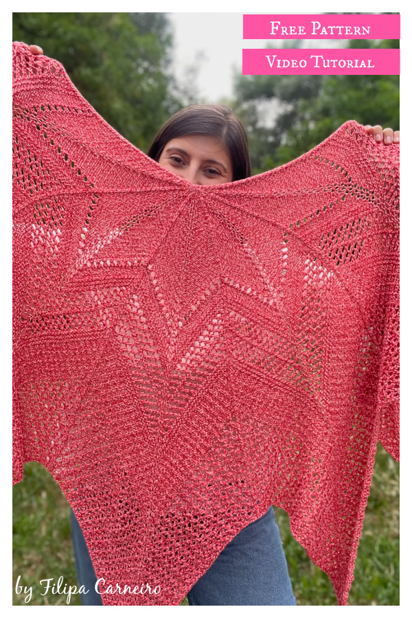 Estrela Star Shawl Free Knitting Pattern and Video Tutorial