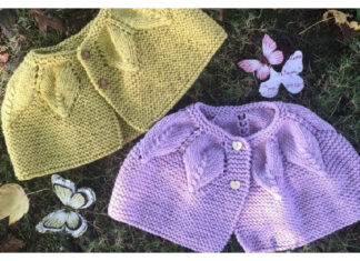 Leaves Baby Cape Free Knitting Pattern