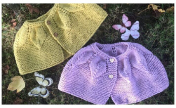 Leaves Baby Cape Free Knitting Pattern