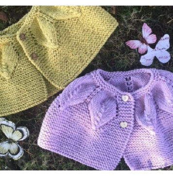 Leaves Baby Cape Free Knitting Pattern