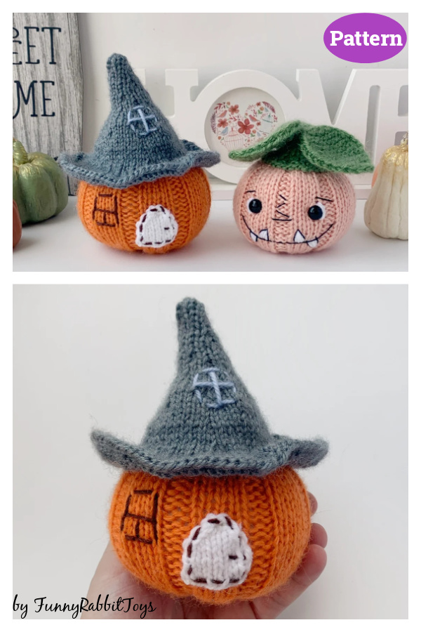 Stuffed Pumpkin House Knitting Pattern