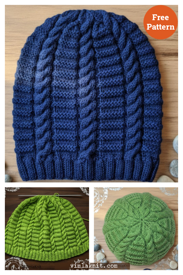 Beginner Cable Beanie Hat Free Knitting Pattern