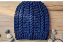 Beginner Cable Beanie Hat Free Knitting Pattern