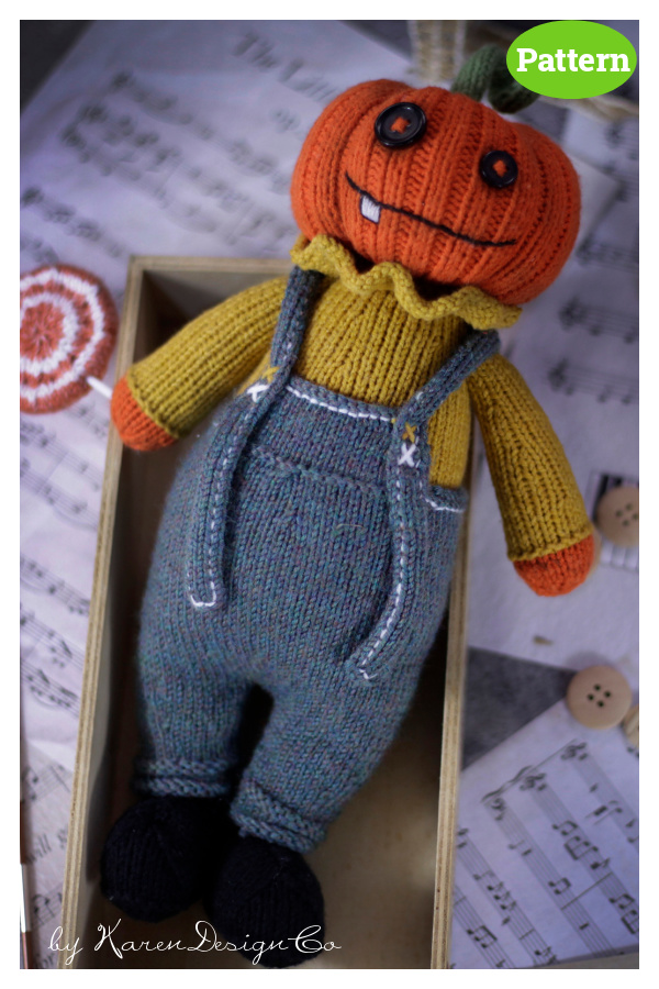 Halloween Pumpkin Doll Knitting Pattern