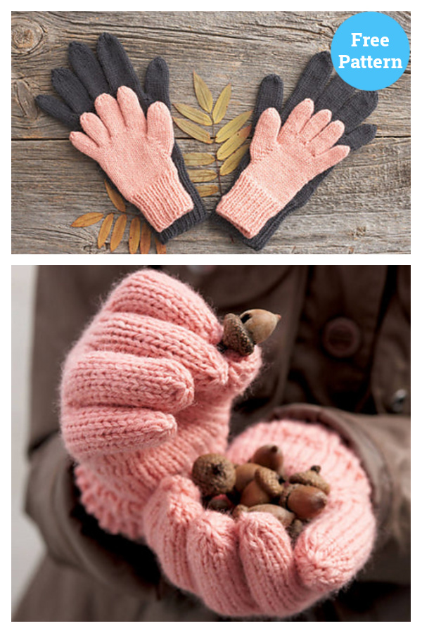 In the Woods Family Gloves Free Knitting Pattern