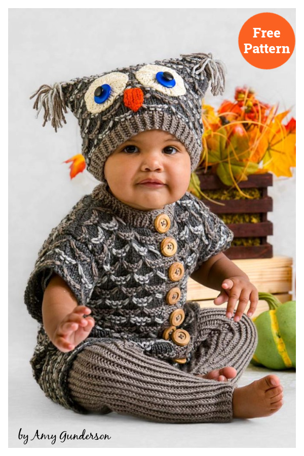 Oliver the Owl Onesie Free Knitting Pattern