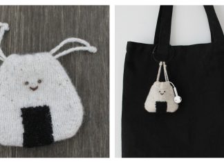 Onigiri Earbud Bag Free Knitting Pattern