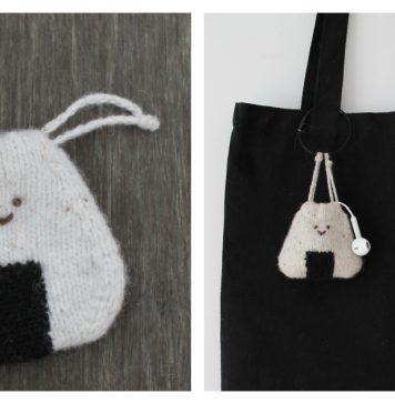 Onigiri Earbud Bag Free Knitting Pattern