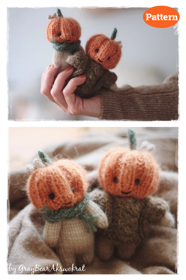 Pumpkin Head Doll Knitting Pattern