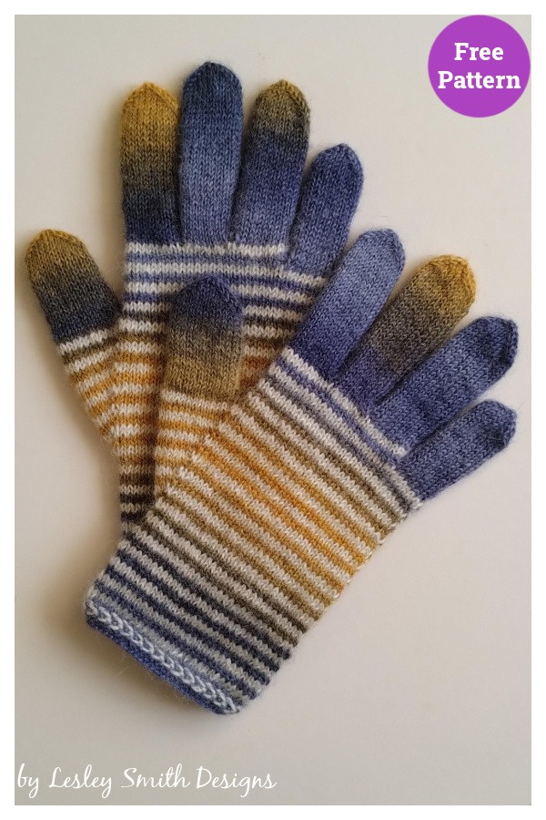 Scrappy Stripey Gloves Free Knitting Pattern
