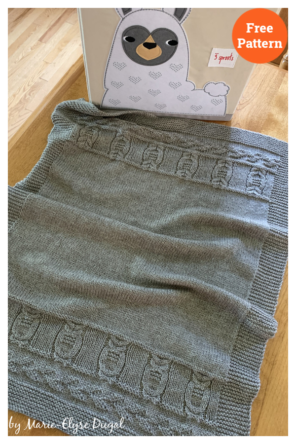 Sleepy Owls Baby Blanket Free Knitting Pattern