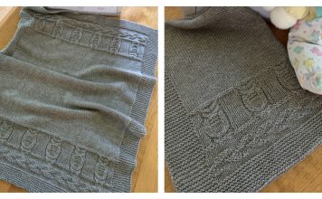 Sleepy Owls Baby Blanket Free Knitting Pattern