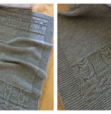 Sleepy Owls Baby Blanket Free Knitting Pattern