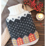 Snowfall Town Hot Water Bottle Cover Free Knitting Pattern