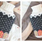 Snowfall Town Hot Water Bottle Cover Free Knitting Pattern