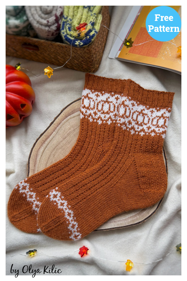 Socks Kurbis Free Knitting Pattern