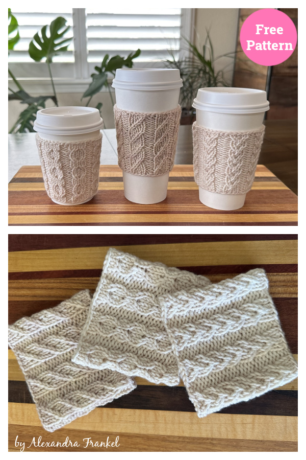 Vanilla Chai Cup Cozies Free Knitting Pattern