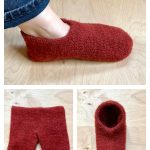 Double Slippers Free Knitting Pattern