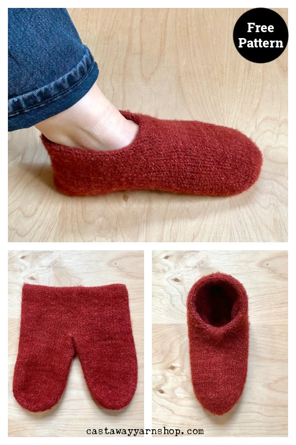Double Slippers Free Knitting Pattern 