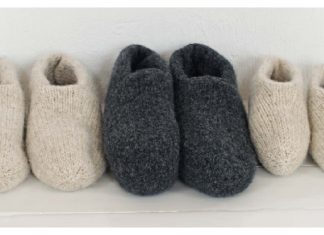 Double Slippers Free Knitting Pattern