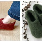 Double Slippers Free Knitting Pattern