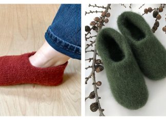 Double Slippers Free Knitting Pattern