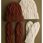 Fox Trail Hat and Mittens Set Free Knitting Pattern