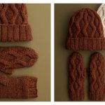 Fox Trail Hat and Mittens Set Free Knitting Pattern